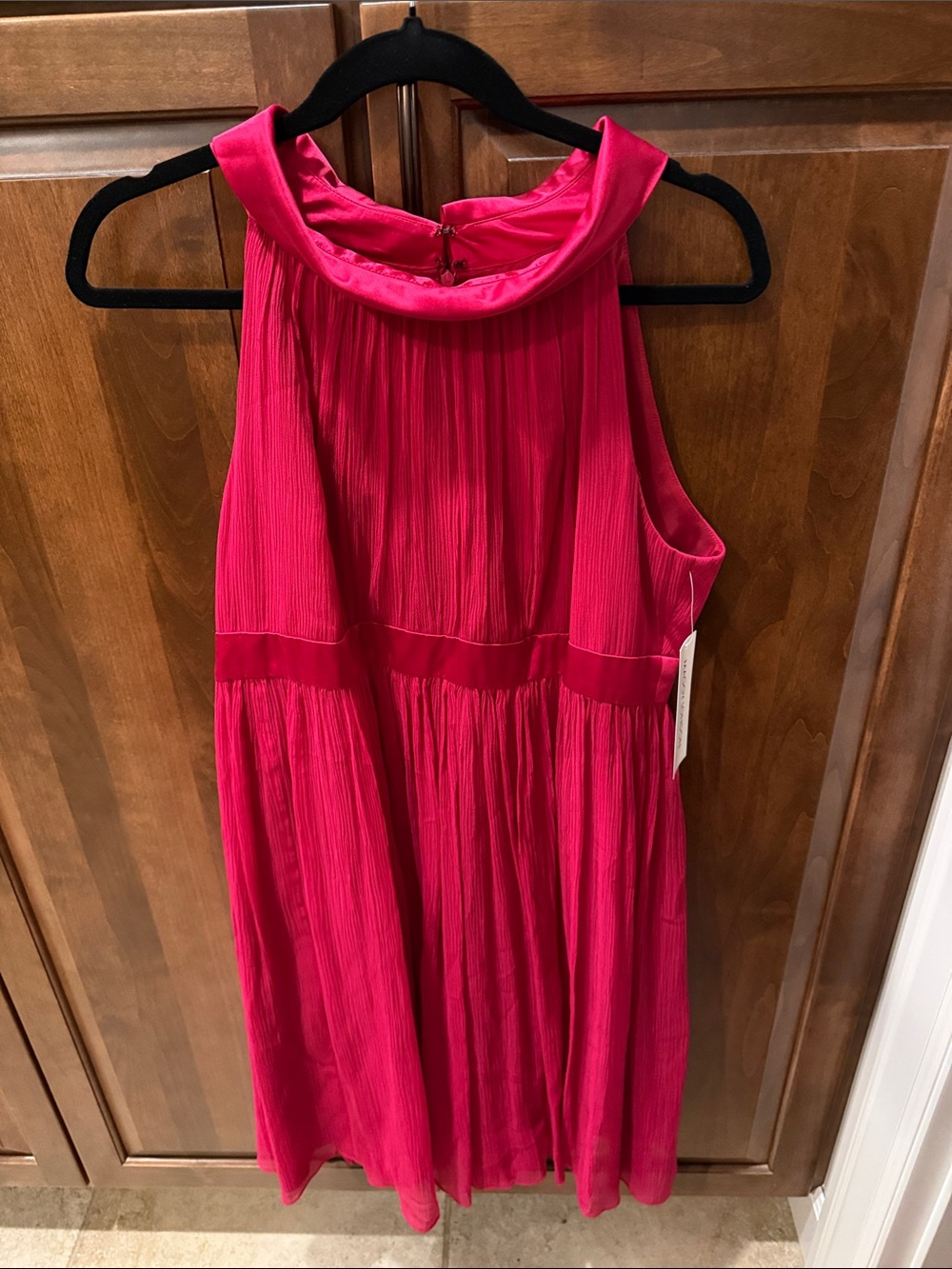 Maggy London Girls' Hot Pink Pleated Halter Dress - NWT